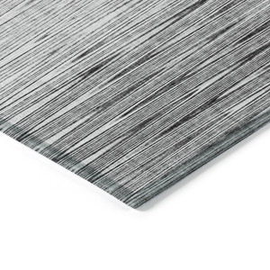 5' X 8' Gray And Charcoal Abstract Washable Indoor Outdoor Area Rug