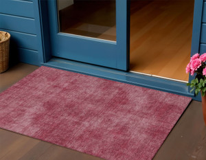 3' X 5' Red Washable Indoor Outdoor Area Rug
