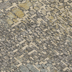 3' X 5' Ivory Gray And Black Abstract Washable Indoor Outdoor Area Rug