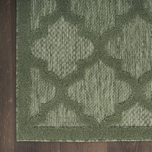 6' X 9' Dark Green And Light Green Trellis Indoor Outdoor Area Rug