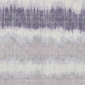 5' X 8' Lavender Purple And Ivory Striped Washable Indoor Outdoor Area Rug