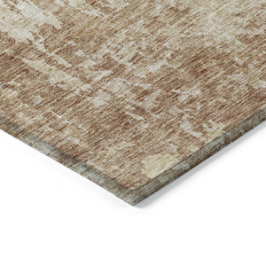 5' X 8' Copper And Beige Abstract Washable Indoor Outdoor Area Rug - 880016520033