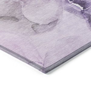 5' X 8' Purple and Green Abstract Washable Indoor Outdoor Area Rug
