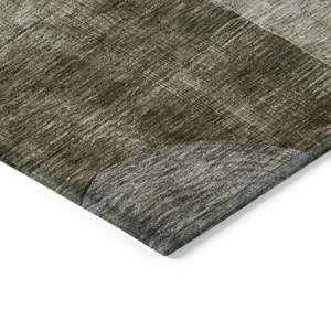 3' X 5' Taupe Gray And Charcoal Geometric Washable Indoor Outdoor Area Rug