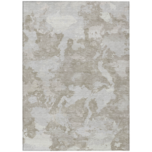 3' X 5' Taupe And Brown Abstract Washable Indoor Outdoor Area Rug