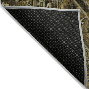 8' Runner Coffee and Gray Oriental Washable Non Skid Indoor Outdoor Runner Rug