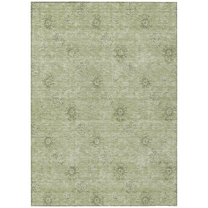 5' X 8' Sage And Artichoke Green Floral Washable Indoor Outdoor Area Rug - Sage, Artichoke Green
