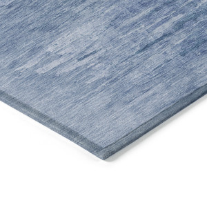 5' X 8' Denim Blue And Sky Blue Abstract Washable Indoor Outdoor Area Rug - 608219080167