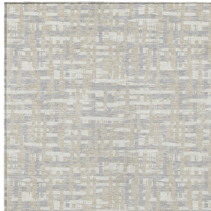 3' X 5' Beige And Gray Abstract Washable Indoor Outdoor Area Rug