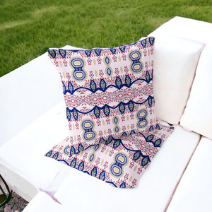 Set of Two 16" X 16" White Blown Seam Abstract Indoor Outdoor Throw Pillow - 606114844402