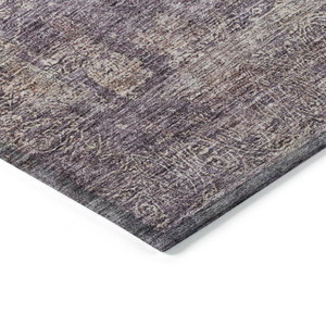 5' X 8' Plum And Lavender Floral Washable Indoor Outdoor Area Rug - Plum, Lavender
