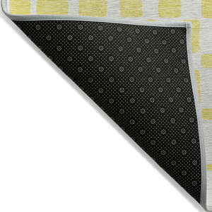 5' X 8' Yellow And Gray Geometric Washable Indoor Outdoor Area Rug