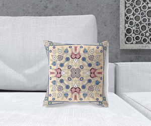 16" x 16" Beige Blown Seam Paisley Indoor Outdoor Throw Pillow - 606114755685