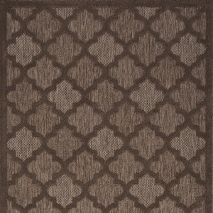 6' X 9' Dark Brown And Light Brown Trellis Indoor Outdoor Area Rug