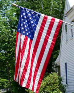 Set of Four Red White And Blue Embroidered Nylon American Flags