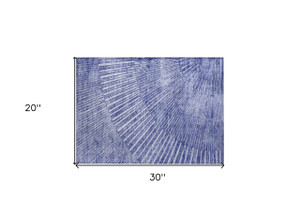 2' X 3' Navy Blue Abstract Washable Non Skid Indoor Outdoor Area Rug - Navy Blue