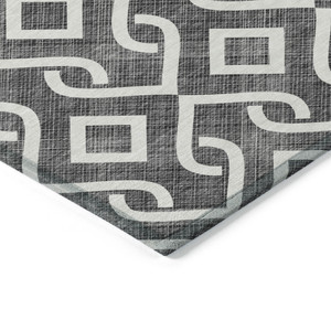 3' X 5' Black And Ivory Geometric Washable Indoor Outdoor Area Rug - 608219212537