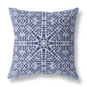 18” Indigo Blue Geostar Indoor Outdoor Throw Pillow - 606114026747