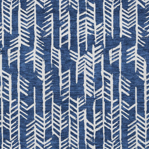 5' X 8' Navy Blue And Ivory Tribal Washable Indoor Outdoor Area Rug