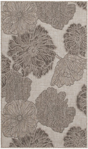 3' X 5' Natural And Ivory Floral Indoor Outdoor Area Rug