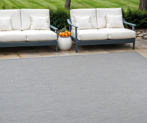 8' X 10' Blue And Ivory Indoor Outdoor Area Rug