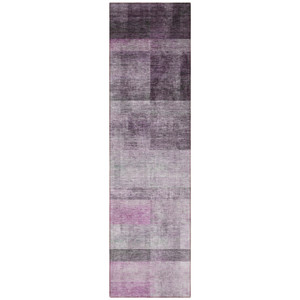 8' Purple Ombre Washable Indoor Outdoor Runner Rug