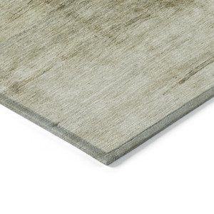5' X 8' Taupe Beige And Chocolate Abstract Washable Indoor Outdoor Area Rug