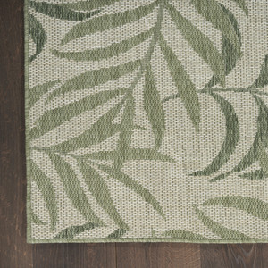 6' X 9' Ivory And Green Palm Leaf Indoor Outdoor Area Rug - 880016643015