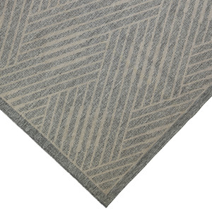 9' X 12' Gray Geometric Stain Resistant Indoor Outdoor Area Rug