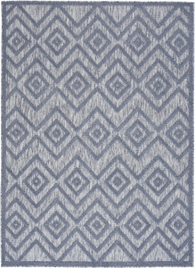 5' X 7' Denim Blue Indoor Outdoor Area Rug