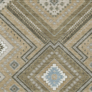 3' X 5' Beige Gray And Ivory Tribal Washable Indoor Outdoor Area Rug