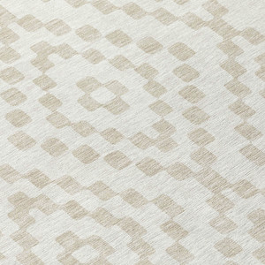 3' X 5' Ivory And Beige Geometric Washable Indoor Outdoor Area Rug - 608219190538