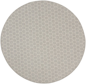 8' Gray And Ivory Geometric Indoor Outdoor Area Rug
