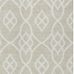 5' X 8' Beige And Ivory Trellis Washable Indoor Outdoor Area Rug