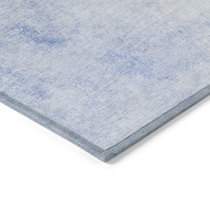 5' X 8' Navy Blue And Denim Blue Ombre Washable Indoor Outdoor Area Rug