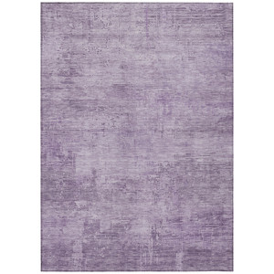 3' X 5' Lavender And Plum Abstract Washable Indoor Outdoor Area Rug