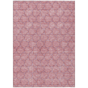 5' X 8' Pink And Purple Geometric Washable Indoor Outdoor Area Rug