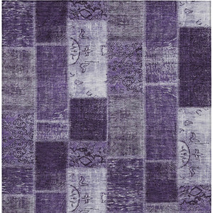 3' X 5' Purple Eggplant And Lavender Patchwork Washable Indoor Outdoor Area Rug