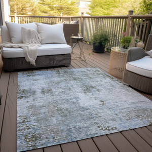 3' X 5' Brown Taupe And Gray Abstract Washable Indoor Outdoor Area Rug