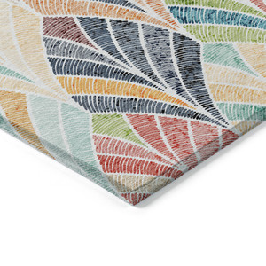 5' X 8' Orange Copper And Gold Geometric Washable Indoor Outdoor Area Rug