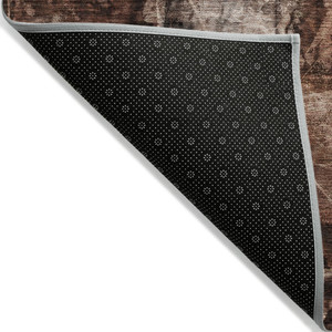 3' X 5' Orange Floral Washable Non Skid Indoor Outdoor Area Rug