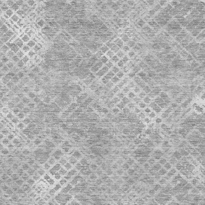 3' X 5' Gray And Silver Geometric Washable Indoor Outdoor Area Rug