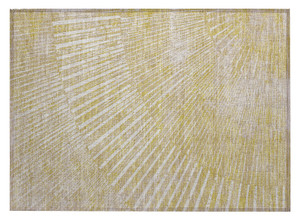 2' X 3' Wheat Abstract Washable Non Skid Indoor Outdoor Area Rug