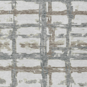 5' X 8' Silver Taupe And Gray Striped Washable Indoor Outdoor Area Rug