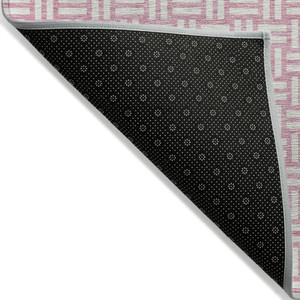 5' X 8' Pink And Ivory Geometric Washable Indoor Outdoor Area Rug - 608219182526