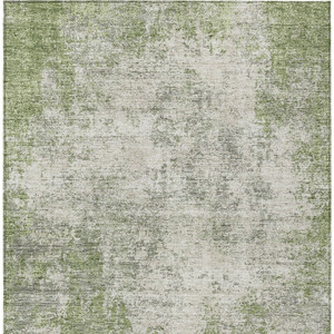 3' X 5' Green And Ivory Abstract Washable Indoor Outdoor Area Rug - 880016399127