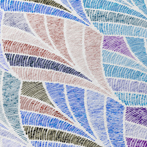 5' X 8' Blue Brown And Purple Geometric Washable Indoor Outdoor Area Rug