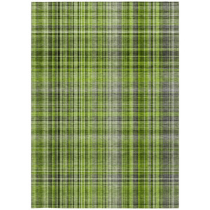 3' X 5' Green Plaid Washable Non Skid Indoor Outdoor Area Rug