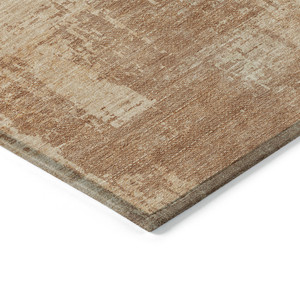 5' X 8' Terra Cotta And Copper Abstract Washable Indoor Outdoor Area Rug