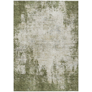 5' X 8' Olive Green And Ivory Abstract Washable Indoor Outdoor Area Rug Transitional Style - Olive Green, Ivory Color